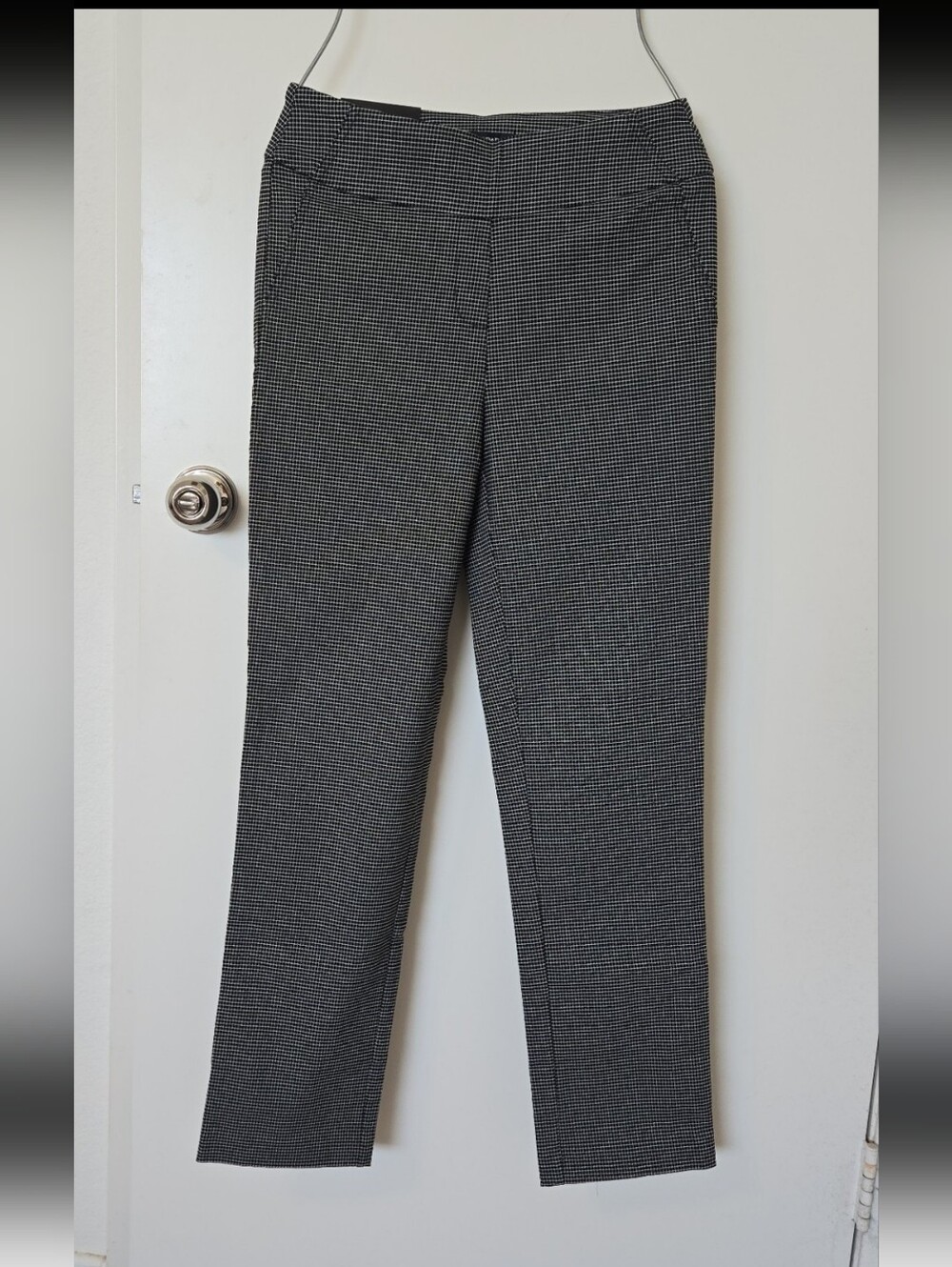 Hilary Radley Black & White Micro-Check Trousers